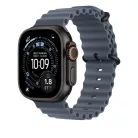 Apple Watch 49mm Band:  Anchor Blue Ocean Band - Black Titanium Finish