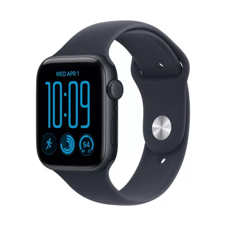 Apple Watch SE3 v2 GPS 44mm Midnight Aluminium Case with Navy Blue Sport Band - M/L
