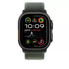   Apple Watch 49mm Loop:  Green Trail Loop - S/M - Black Titanium Finish