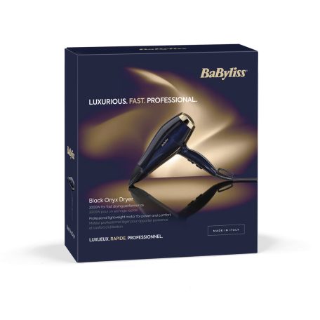 BaByliss 5911E Black Onyx hajszárító, HTDC motor, 2100W, kék-arany