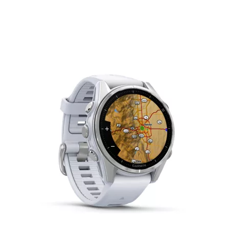 fenix 8, Silver w/White Silicone Band, 43 mm