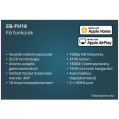 Epson EB-FH18 3LCD 4100Lumen / Full HD projektor
