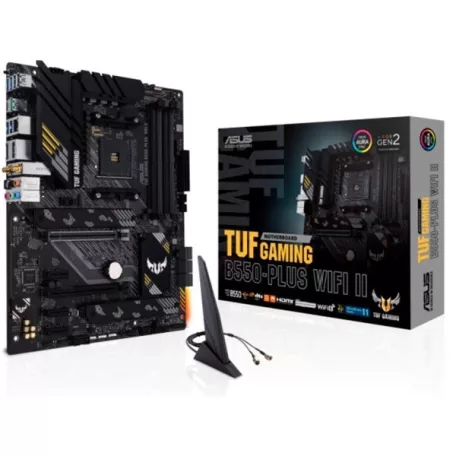 Asus Alaplap - AMD TUF GAMING B550-PLUS WIFI II AM4 (B550, 4xDDR4 4800MHz, 6xSATA3, 2x M.2, 4xUSB2.0, 8xUSB3.2)