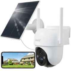   Arenti IP wifi PT dómkamera - GO2T + SP2 (3MP, 4mm, kültéri, IR10m, 5200mAh, microSD, mikrofon, hangszóró, SP2 napelem)