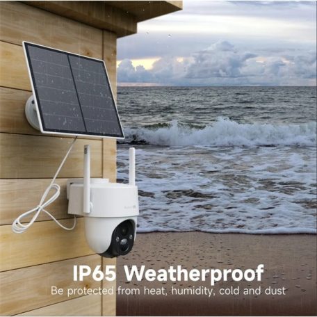 Arenti IP 4G PT dómkamera - GO3G + SP2 AOV (3MP, 3,6mm, kültéri, IR10m, 10400mAh, microSD, mikr., hangsz, SP2 napelem)