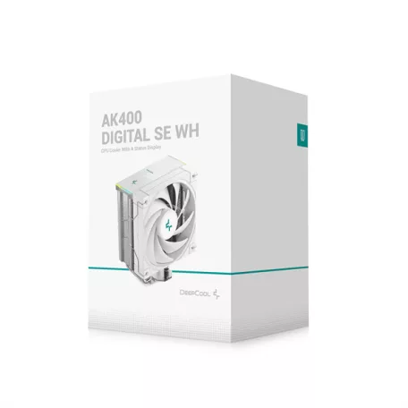 DeepCool CPU Cooler - AK400 DIGITAL SE WH (28 dB; max, 117,21 m3/h; 4pin csatlakozó, 4 db heatpipe, 12cm, PWM)