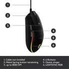 Logitech Egér - G203 Lightsync (Vezetékes, Gaming, Optikai, USB, 8000 DPI, fekete)