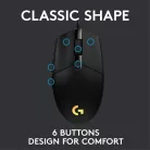 Logitech Egér - G203 Lightsync (Vezetékes, Gaming, Optikai, USB, 8000 DPI, fekete)