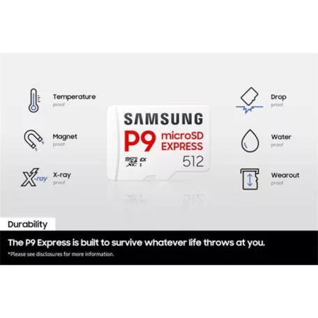 Samsung MicroSD kártya - 512GB MB-MK512T/WW (P9, Class10, PCIe Gen3.0x1, NVMe 1.3, SD 7.1, UHS-I)