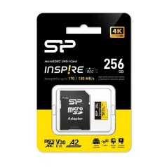   Silicon Power MicroSD kártya - 256GB microSDXC UHS-I U3, 3D TLC NAND (170/150 MB/s A2/V30) DDR200 transfer rate