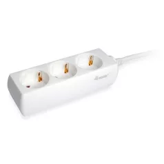   Equip Hálózati Elosztó - 245550 (3 Schuko, Max.: 3500W, 1,5m kábel, fehér)