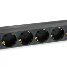 Equip Hálózati Elosztó - 333282 (Schuko, 9 Schuko, Rack 1U, 1,8m kábel, fekete)