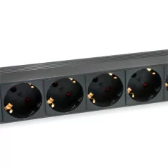   Equip Hálózati Elosztó - 333282 (Schuko, 9 Schuko, Rack 1U, 1,8m kábel, fekete)