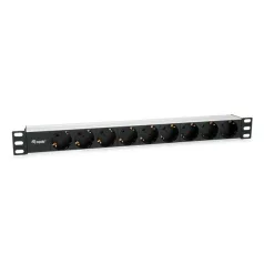   Equip Hálózati Elosztó - 333292 (Schuko, 9 Schuko, Rack 1U, 1,8m kábel, aluminium, fekete)