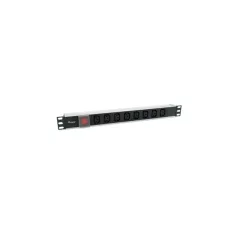   Equip Hálózati Elosztó - 333310 (IEC 320 C14, 8x IEC13, Rack 1U, 1,8m kábel, aluminium, fekete)
