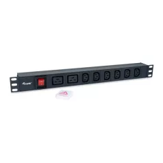  Equip Hálózati Elosztó - 333316 (C20, 6x C13 + 2x C19 , Rack 1U, 1,8m kábel, fekete)