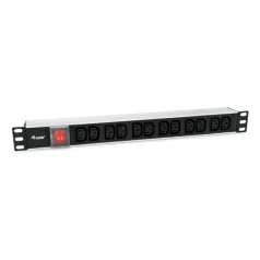   Equip Hálózati Elosztó - 333318 (Schuko, 12x C13, Rack 1U, 1,8m kábel, fekete)