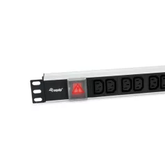   Equip Hálózati Elosztó - 333318 (Schuko, 12x C13, Rack 1U, 1,8m kábel, fekete)