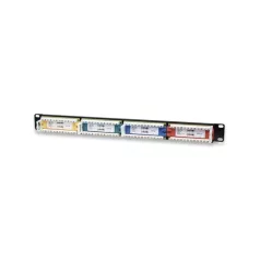   Manhattan Patch panel - CAT6 UTP színezett patch panel, 24 portos, 1U, Fekete