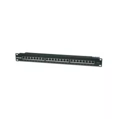   Manhattan Patch panel - CAT6 FTP árnyékolt patch panel, 24 portos, 1U,  Fekete