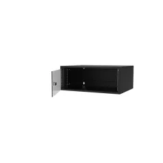   S-Link Rackszekrény - 4U 19" fali kivitel (190x530x400mm, ablakos, Flatpack, Fekete