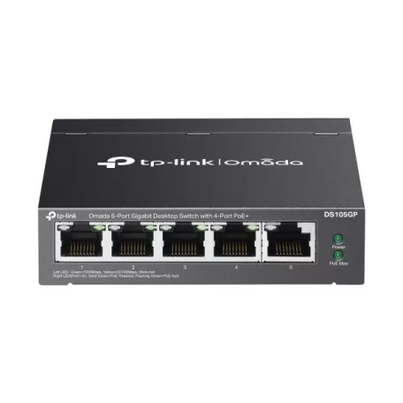 TP-Link Switch  PoE - DS105GP (5port 1Gbps; 4x at PoE+ port; 65W)