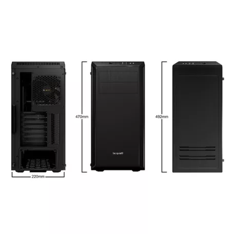 Be Quiet! Számítógépház - Pure Base 600 Window Black (ATX, edzett üveg oldallap, fekete)