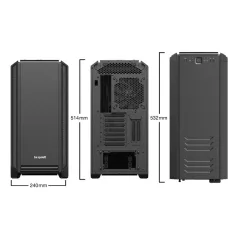   Be Quiet! Számítógépház - Silent Base 601 Window Black (ATX, edzett üveg oldallap, fekete)