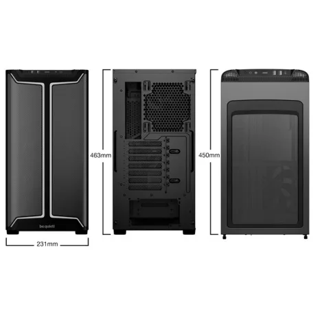 Be Quiet! Számítógépház - Pure Base 501 DX Black (ATX, edzett üveg oldallap, fekete)