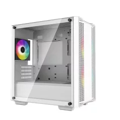   DeepCool Számítógépház - CC360 ARGB WH (fehér, ablakos, 3x12cm ventilátor, Mini-ITX / Micro-ATX, 1xUSB3.0, 1xUSB2.0)