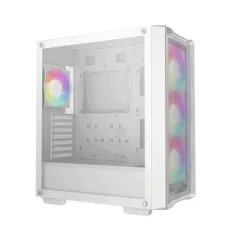   DeepCool Számítógépház - CC560 MESH WH V2 (ablakos, 4x12cm A-RGB ventilátor, ATX, 2xUSB3.0, fehér)