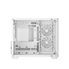 DeepCool Számítógépház - CG330 3F WH (fehér, ablakos, 3x12cm A-RGB, BTF, mATX, 2xUSB3.0, 1xUSB2.0)