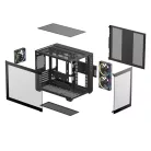 DeepCool Számítógépház - CG330 3F (fekete, ablakos, 3x12cm A-RGB, BTF, mATX, 2xUSB3.0, 1xUSB2.0)