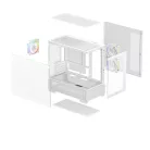 DeepCool Számítógépház - CG380 3F WH (fehér, ablakos, 3x12cm A-RGB, BTF, mATX, 2xUSB3.0, 1xUSB2.0)