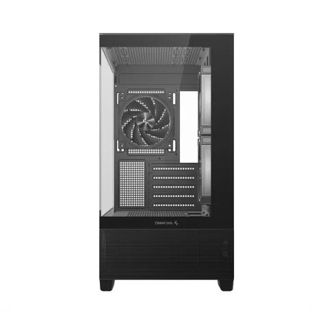 DeepCool Számítógépház - CG380 3F (fekete, ablakos, 3x12cm A-RGB, BTF, mATX, 2xUSB3.0, 1xUSB2.0)