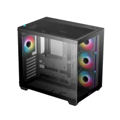   DeepCool Számítógépház - CG530 4F (fekete, ablakos, 4x12cm A-RGB, BTF, ATX, 2xUSB3.0, 1xUSB2.0)