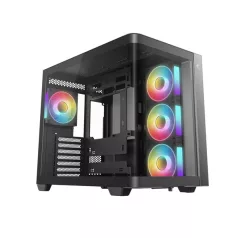   DeepCool Számítógépház - CG530U 4F (fekete, ablakos, 4x12cm A-RGB, BTF, ATX, 2xUSB3.0, 1xUSB2.0)