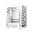 DeepCool Számítógépház - CG580 4F WH (fehér, ablakos, 4x12cm A-RGB, BTF, ATX, 2xUSB3.0, 1xUSB2.0)
