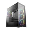 DeepCool Számítógépház - CG580 4F V2 (fekete, ablakos, 4x12cm A-RGB, BTF, ATX, 2xUSB3.0, 1xUSB2.0)