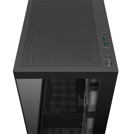 DeepCool Számítógépház - CG580 4F V2 (fekete, ablakos, 4x12cm A-RGB, BTF, ATX, 2xUSB3.0, 1xUSB2.0)