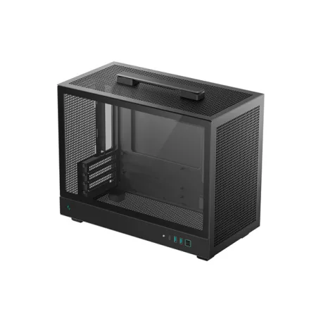 DeepCool Számítógépház - CH160 PLUS (fekete, mATX, 2xUSB3.0, Type-C, fekete)