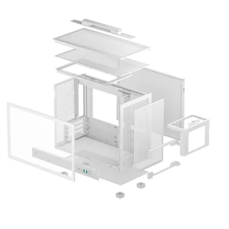 DeepCool Számítógépház - CH160 PLUS WH (mATX, 2xUSB3.0, Type-C, fehér)