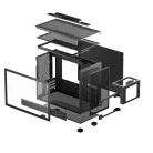 DeepCool Számítógépház - CH160 PLUS (fekete, mATX, 2xUSB3.0, Type-C, fekete)