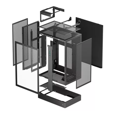 DeepCool Számítógépház - CH170 PLUS (Micro-ATX/Mini-ITX, 2xUSB3.0, Type-C, fekete)