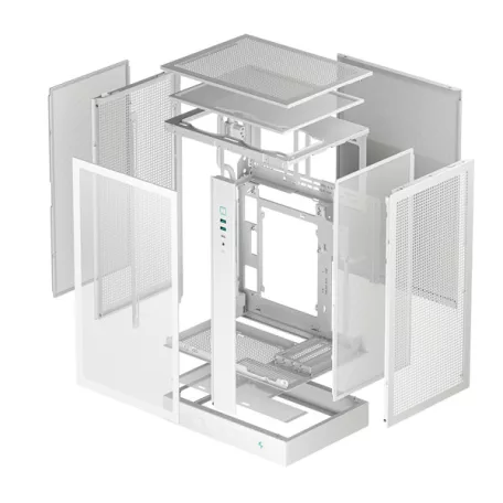 DeepCool Számítógépház - CH270 DIGITAL WH (fekete, Mini-ITX/Micro-ATX (BTF), 2xUSB3.0, Type-C, fehér)