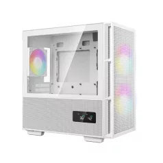   DeepCool Számítógépház - CH360 DIGITAL WH (fekete, 2x14cm +1x12 venti, Mini-ITX / Micro-ATX, 1xUSB3.0, A-RGB, fehér)
