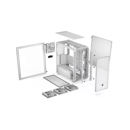Endorfy Számítógépház - Arx 700 White ARGB (ATX /micro ATX/ITX, 1xUSB-C, 2xUSB3.0, 4x14cm LED ventilátor, ablak, fehér)