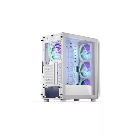 Endorfy Számítógépház - Arx 500 White ARGB (ATX/micro ATX/ITX, 1xUSB-C, 2xUSB3.0, 4x14cm LED ventilátor, ablakos, fehér)