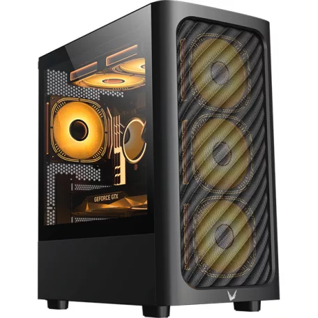 Formula Számítógépház - Air Mesh G3 Black (fekete, ablakos, 1x12cm venti, mATX, 1xUSB3.0, 2xUSB2.0)