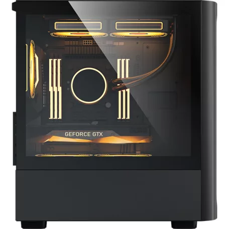 Formula Számítógépház - Air Mesh G3 Black (fekete, ablakos, 1x12cm venti, mATX, 1xUSB3.0, 2xUSB2.0)